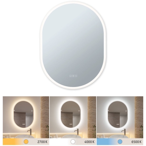 Paulmann - Mirra LED Illuminated Spiegel IP44 Dim. Oval Mirror/White