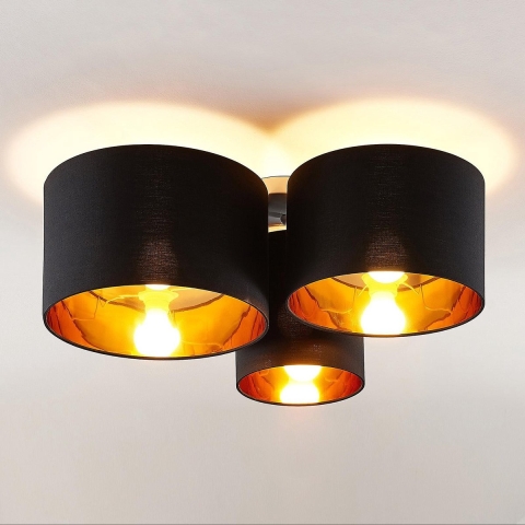 Lindby - Laurenz Plafondlamp Black/Gold