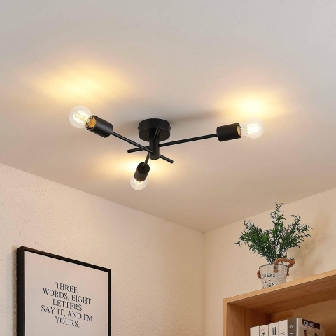 Lindby - Cerros 3 Plafondlamp Black
