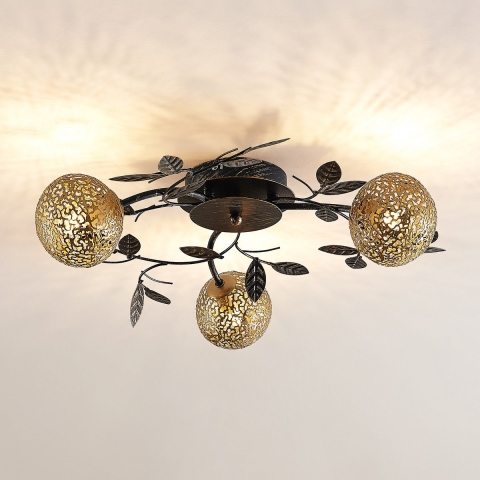 Lucande - Evory Round 3 Plafondlamp Gold