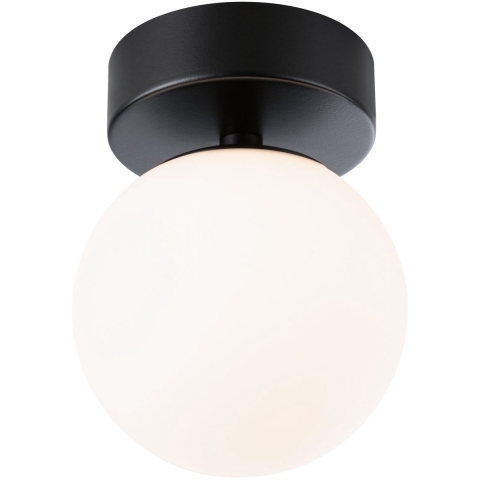 Paulmann - Gove LED Plafondlamp IP44 3000K 400lm Matt Zwart/Satin