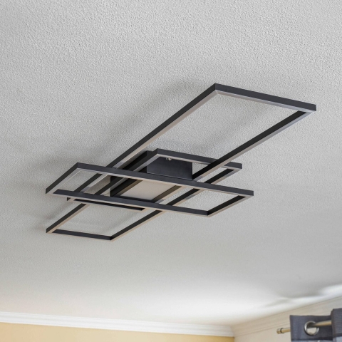 Lindby - Ismera 3 Plafondlamp Anthracite