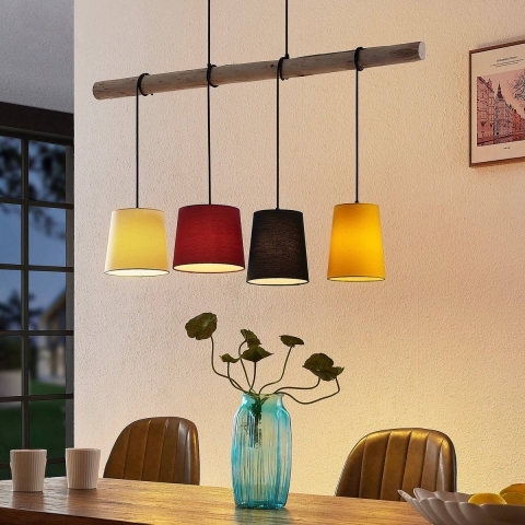 Lindby - Hinai 4 Hanglamp Black/Red/Yellow