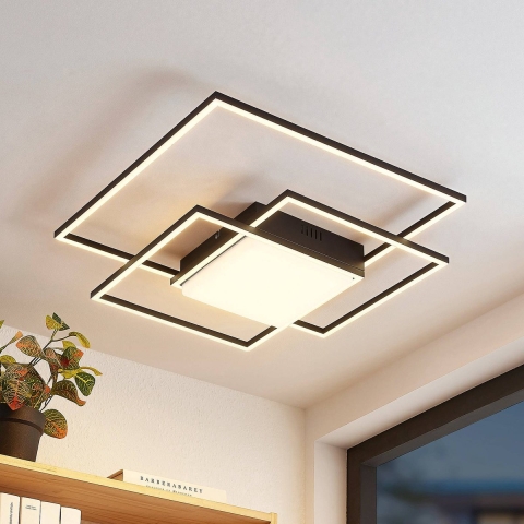 Lindby - Nelinka LED Plafondlamp Black