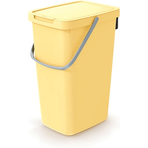 GFT of rest afvalbak - geel - 20L - afsluitbaar - 23 x 29 x 45 cm - klepje/hengsel -