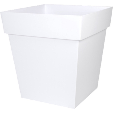 EDA Bloempot Toscane vierkant - kunststof - wit - L39 x B39 x H39 cm - 38L - plantenpot -
