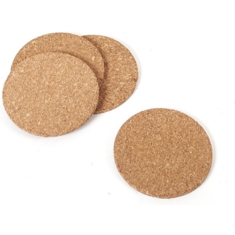 20x Ronde onderzetters van kurk 10 x 10 cm -