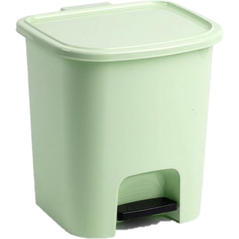 Plasticforte Pedaalemmer - 2x stuks - groen - 7,5 liter - kunststof - 24 x 22 x 25.5 cm -