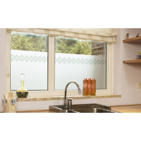 Raamfolie patroon rand semi transparant - 2x - 45 cm x 2 meter - zelfklevend - Glasfolie -