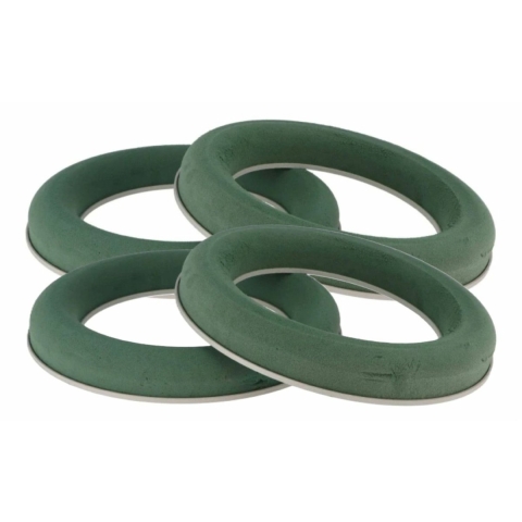 Steekschuim/oase ringen - 4x - nat - groen - D30 cm - kransen - voor bloemen - bloemstukken -