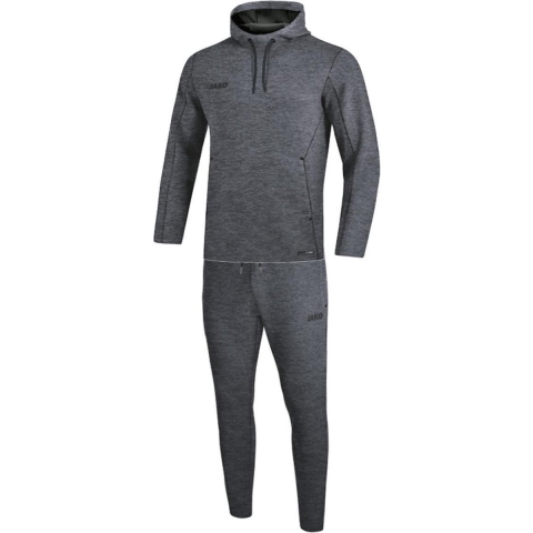 JAKO M9729D Joggingpak Met Kap Premium Basics Dames - Grijs Gemeleerd - 42