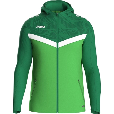 JAKO 6824 Jas Met Kap Iconic - Zachtgroen/Sportgreen - S