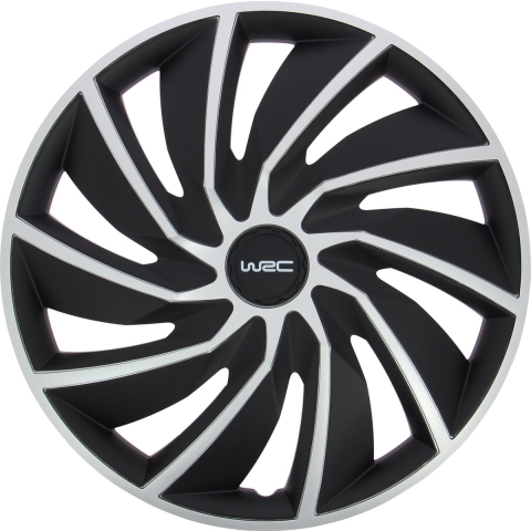WRC Wieldoppen 14 inch - zilver/zwart - 4st