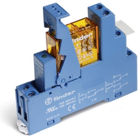 Finder 49.52.8.012.0060 Relaismodule Nominale spanning: 12 V/AC Schakelstroom (max.): 8 A 2x wisselcontact 1 stuk(s)