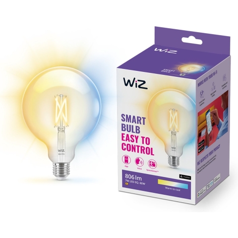 WiZ - Lichtbron Smart TW 7W 806lm 2700-6500K Globe Giant Clear E27