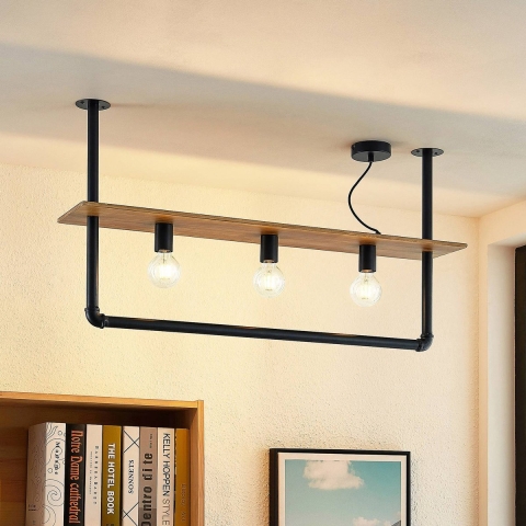 Lindby - Kirista 3 Plafondlamp Wood