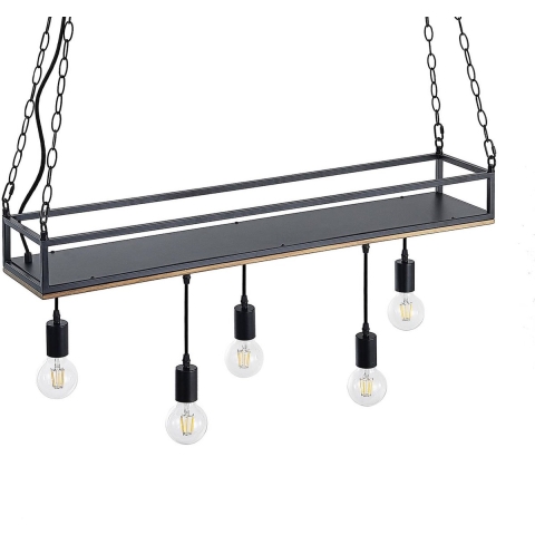 Lindby - Kirista 5 Hanglamp Wood/Black