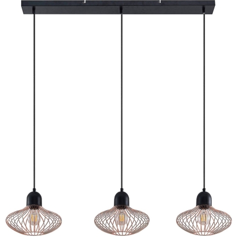 Lindby - Justinos 3 Hanglamp Black/Copper