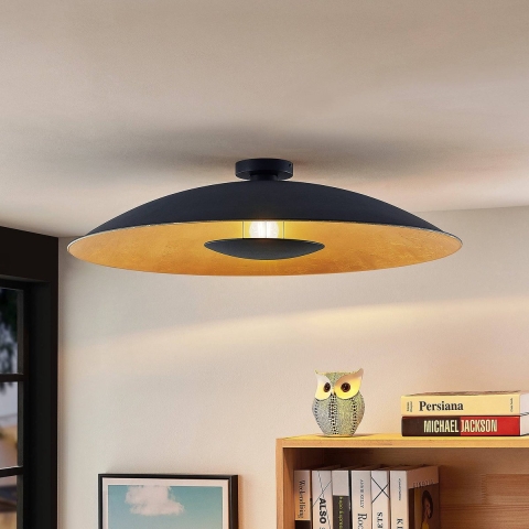 Lindby - Narisara Plafondlamp Ø80 Black/Gold
