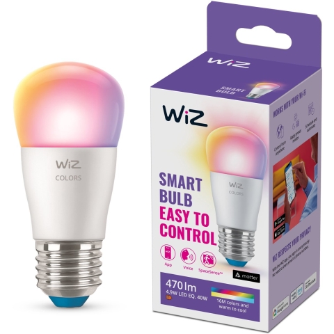 WiZ - Lichtbron Smart Color 4,9W 470lm 2200-6500K RGB Kogel E27