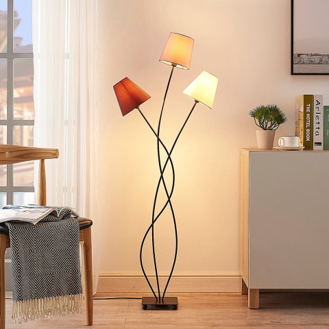 Lindby - Melis 3 Vloerlamp Brown/Grey/Black/Cream