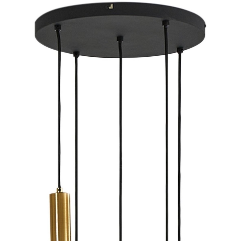Lindby - Hildur 5 Cluster Hanglamp Rook Grijs/Geel Koper