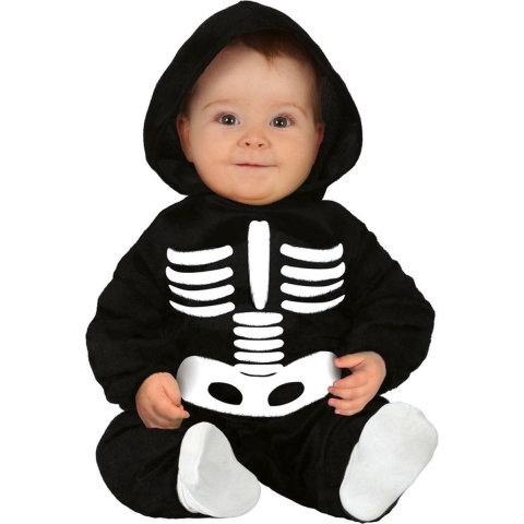Zwart/wit skelet verkleedpak voor baby/peuter - Halloween outfits voor jongens/meisjes 12-24 maanden -