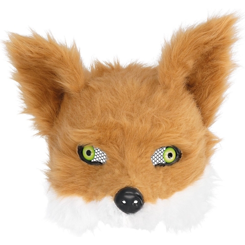 Vos dieren verkleedmasker - pluche - volwassenen - Horror/halloween - carnaval - half gezicht -