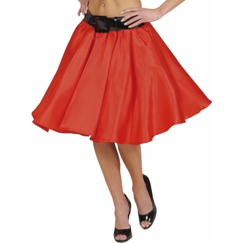 Rode fifties rok met petticoat voor dames XL -