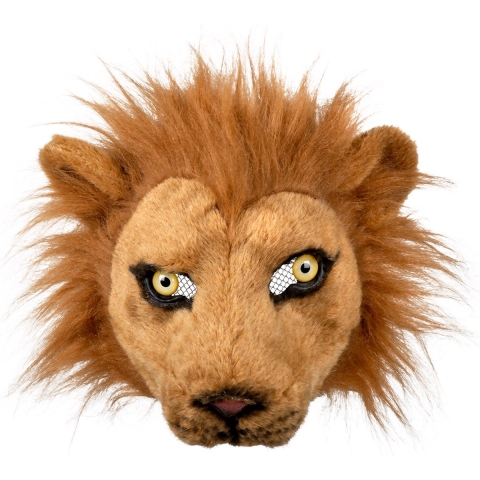 Leeuw dieren verkleedmasker - pluche - volwassenen - Horror/halloween - carnaval - half gezicht -