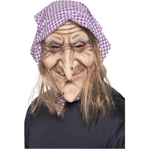 Verkleed masker - heks - met wrat - volwassenen - heksenmasker - Halloween -