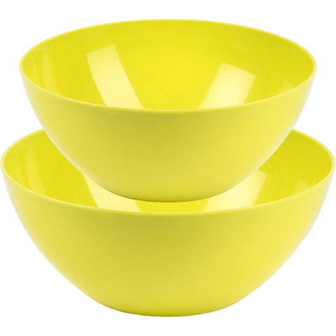 Plasticforte voedsel serveer schalen set - 4x stuks - groen - kunststof - Dia 25 en 28 cm -