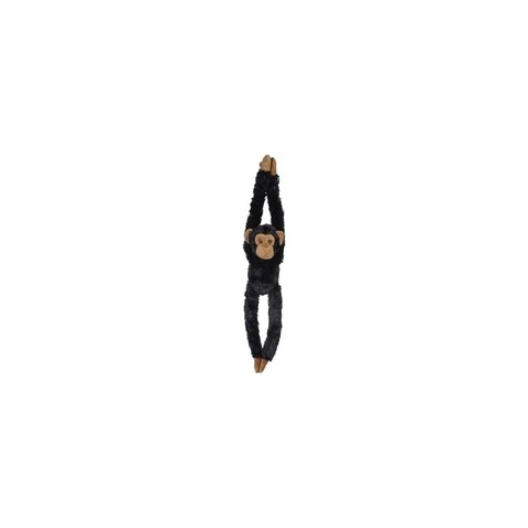 Pluche zwarte chimpansee knuffel - 65 cm - Apen jungle dieren knuffels - Klittenband handjes -