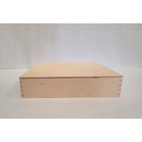 Houten speelbak met deksel 25 x 25 x 5 cm