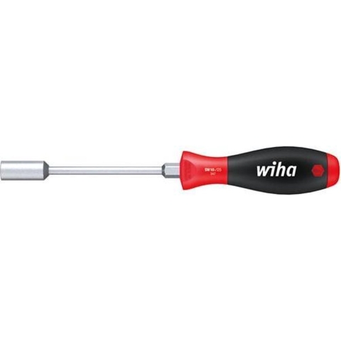 Wiha 347130 Schroevendraaier SoftFinish zeskantdopsleutel met ronde schacht en zeskantaanzet 13.0 mm x 125 mm - 01098
