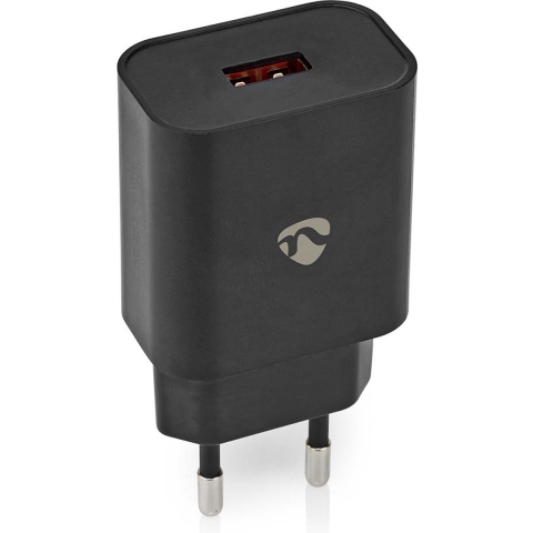 Nedis Oplader | 1.5 / 2.0 / 3.0 A | USB-A | 18 W | 1 stuks - WCQC302ABK WCQC302ABK