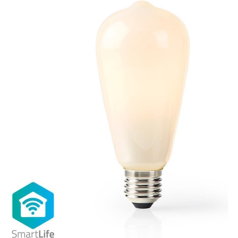 Nedis SmartLife LED Filamentlamp | Wi-Fi | E27 | 500 lm | 5 W | ST64 | 1 stuks - WIFILF11WTST64 WIFILF11WTST64