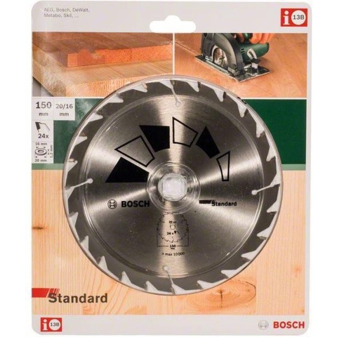 Bosch Accessories Standard 2609256806 Hardmetaal-cirkelzaagblad 150 x 20 mm Aantal tanden: 24 1 stuk(s)