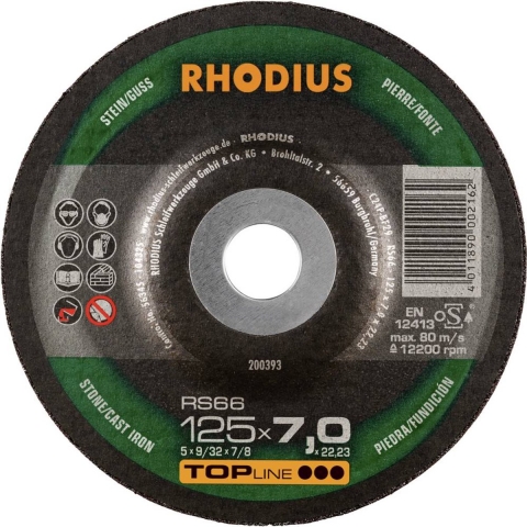 Rhodius 200393 RS66 Afbraamschijf Steen, Gegoten 25 stuk(s)