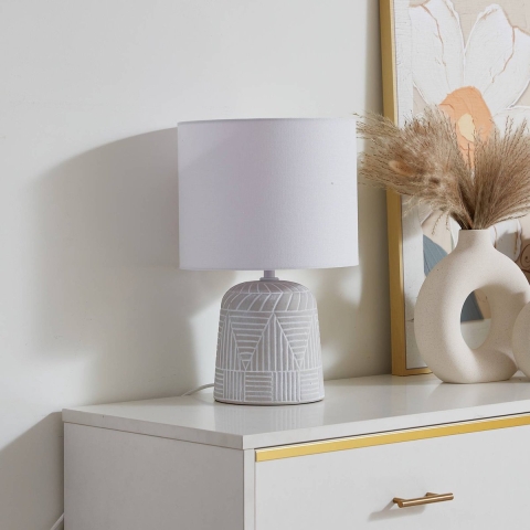 Lindby - Thalassia Tafellamp Ø26 Grey/White