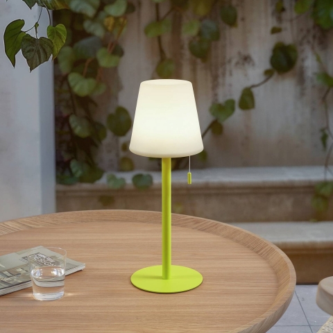 Lindby - Azalea LED Portable Taffellamp IP44 Wit/Geel