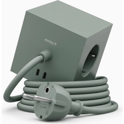 AVOLT - Square 1 w/30W Dual USB-C & Magnetic Basis 3m Oak Groen