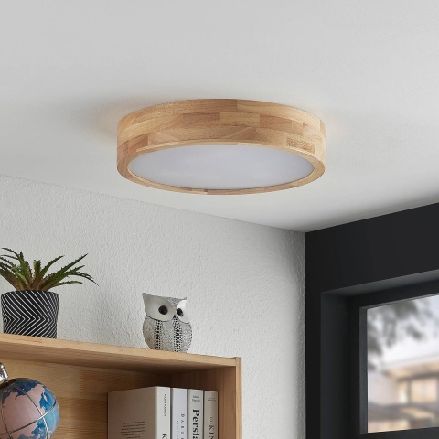Lindby - Tanju Plafondlamp Ø40 Wood/White