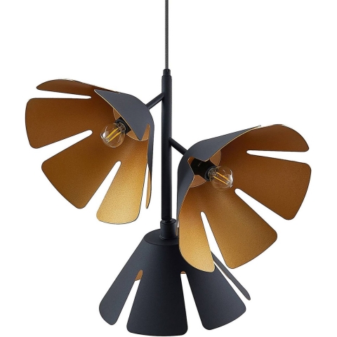 Lucande - Jemmily 3 Hanglamp Black/Gold