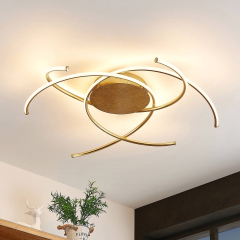 Lindby - Yareli LED Plafondlamp Gold