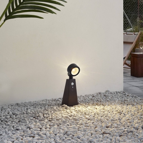 Lindby - Raide LED Zonnecellamp w/Sensor Zwart