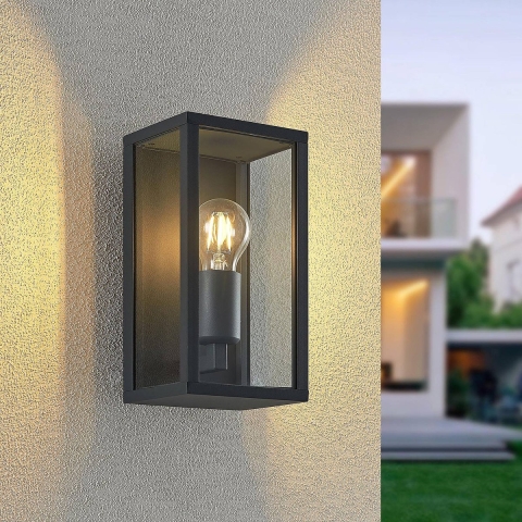 Lindby - Peldar Buiten Wandlamp Dark Grey