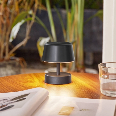 Lindby - Nalani Portable Taffellamp IP44 Zwart