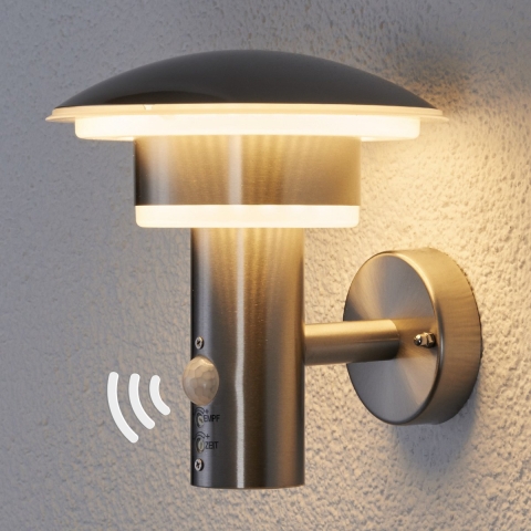 Lindby - Lillie Buiten Wandlamp w/Sensor Steel