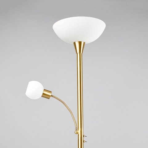 Lindby - Elaina Vloerlamp Brass/White